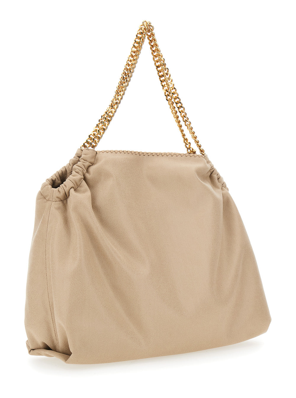 Stella Mccartney Women Falabella' Shoulder Bag With Diamond Effect Chain And Logo Charm On Front In Ecoleather Beige Women