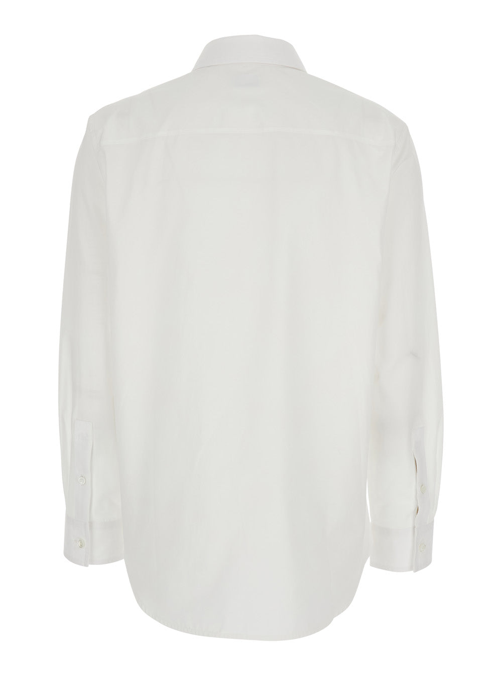 BURBERRY Burberry Women 'Ellora' White Shirt With Pointed Collar And Tone-On-Tone Embroidered Logo In Cotton Woman