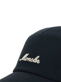 Moncler Men Black Baseball Cap With Logo Lettering On The Front In Cotton Men
