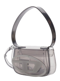 DIESEL Diesel Women '1Dr' Grey Shoulder Bag With Oval D Patch And Semi-Transparent Design In Fabric Woman