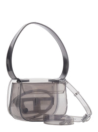 DIESEL Diesel Women '1Dr' Grey Shoulder Bag With Oval D Patch And Semi-Transparent Design In Fabric Woman