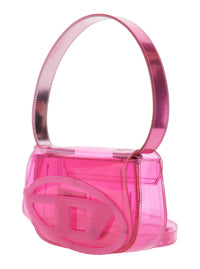 DIESEL Diesel Women '1Dr' Pink Shoulder Bag With Oval D Patch And Semi-Transparent Design In Tach Fabric For Women