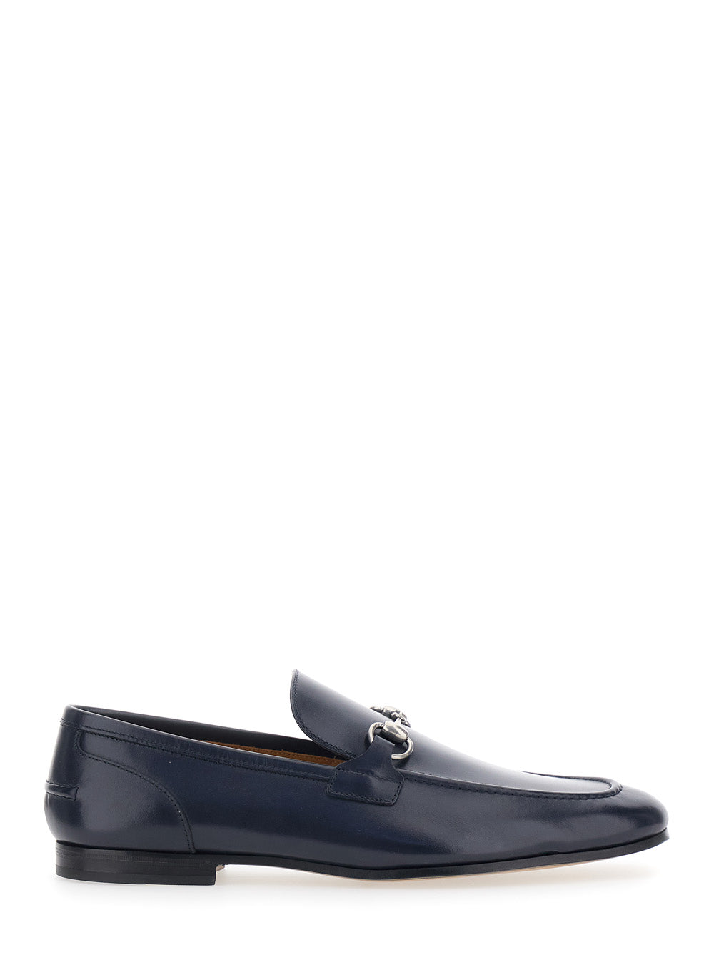 GUCCI Gucci Men Blue Loafers 'Jordan' With Horsebit On The Front And Low Heel In Leather For Men