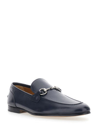 GUCCI Gucci Men Blue Loafers 'Jordan' With Horsebit On The Front And Low Heel In Leather For Men