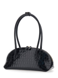 Liffner Women Shoulder Bag 'Ew Dome' With Round Top Handles And Crocodile-Effect In Black Leather For Women