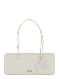 MARC JACOBS Marc Jacobs Women Shoulder Bag 'The Mirror Satchel' With Logo On The Front And Flower Pendant In White Leather For Women