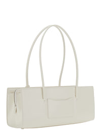 MARC JACOBS Marc Jacobs Women Shoulder Bag 'The Mirror Satchel' With Logo On The Front And Flower Pendant In White Leather For Women