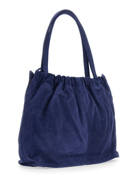 MARC JACOBS Marc Jacobs Women 'The Tote' Blue Shoulder Bag With Chain Detail And Drawstring Closure In Suede Women