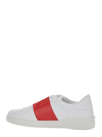 Valentino Garavani Men White Low Top Sneakers With Logo Tag And Rockstud Detail On The Back In Leather Man