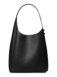 TORY BURCH Tory Burch Women 'Rony' Black Shoulder Bag With Thin Strap And Logo Button In Leather Woman