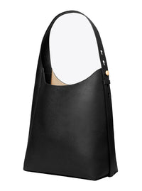 TORY BURCH Tory Burch Women 'Rony' Black Shoulder Bag With Thin Strap And Logo Button In Leather Woman