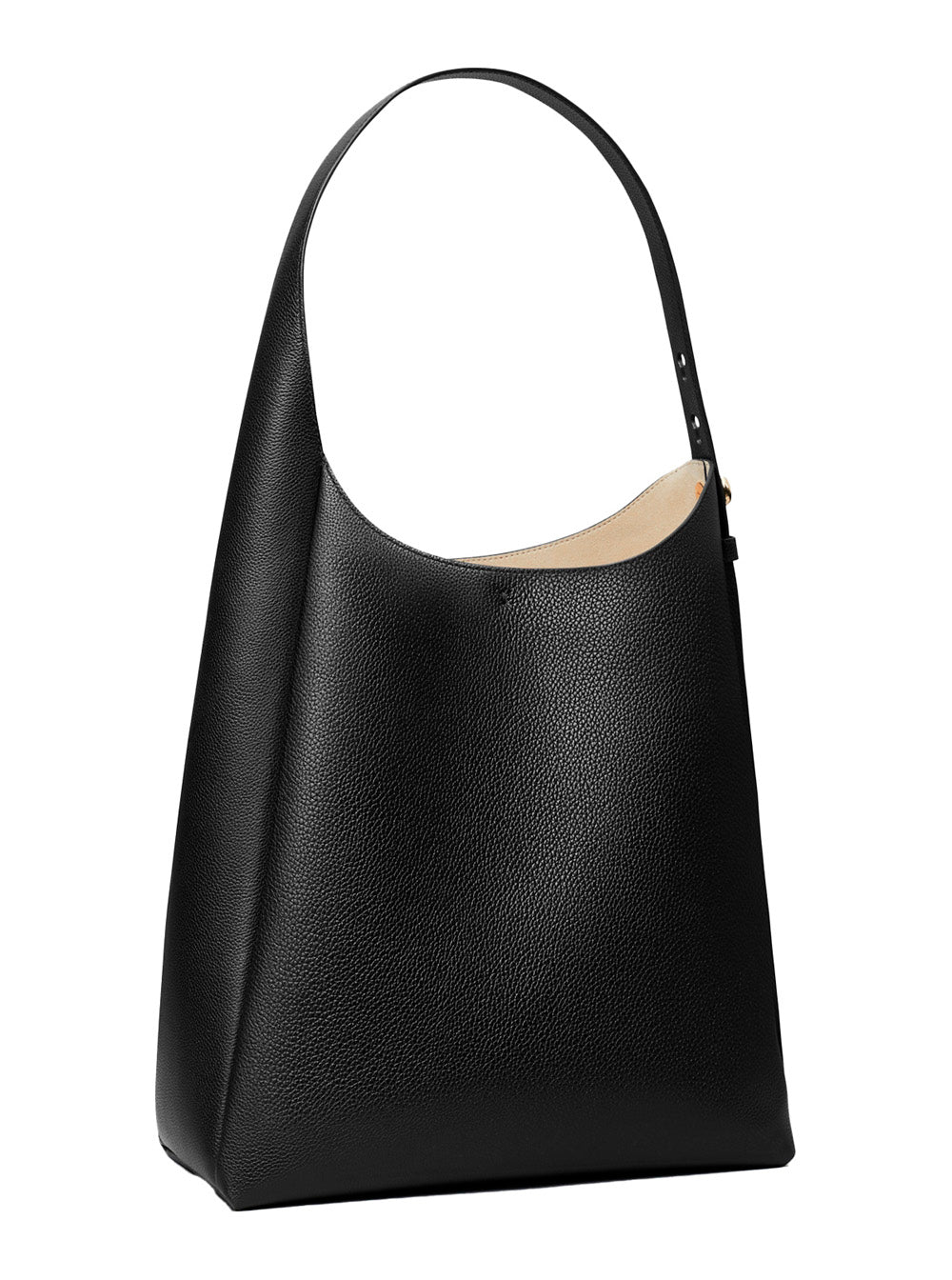 TORY BURCH Tory Burch Women 'Rony' Black Shoulder Bag With Thin Strap And Logo Button In Leather Woman