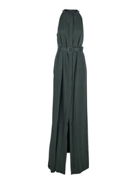 Tom Ford Women Green Long Dress With Halterneck And Front Belt In Viscose Blend For Women