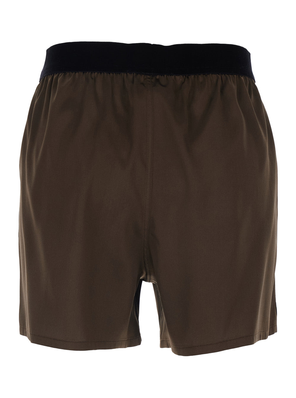 Tom Ford Women Brown Shorts With Logo Lettering And Elastic Waist In Stretch Silk For Women