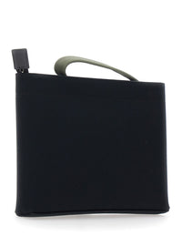 GIVENCHY Givenchy Men Black Pouch With Top Handle And Logo Print On Front In Cotton For Men