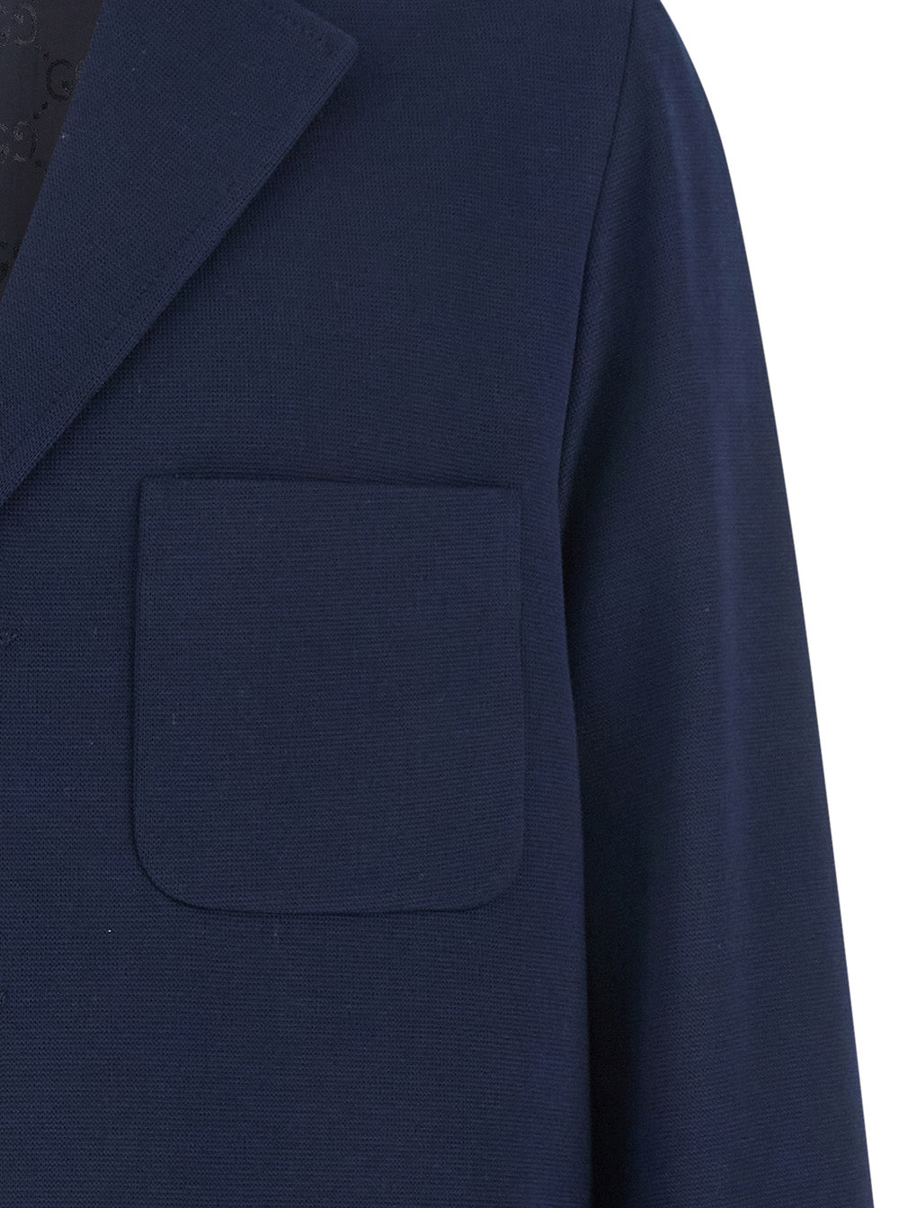 Gucci Men Blue Jacket With Notched Revers And Applied Pockets In Cotton For Men