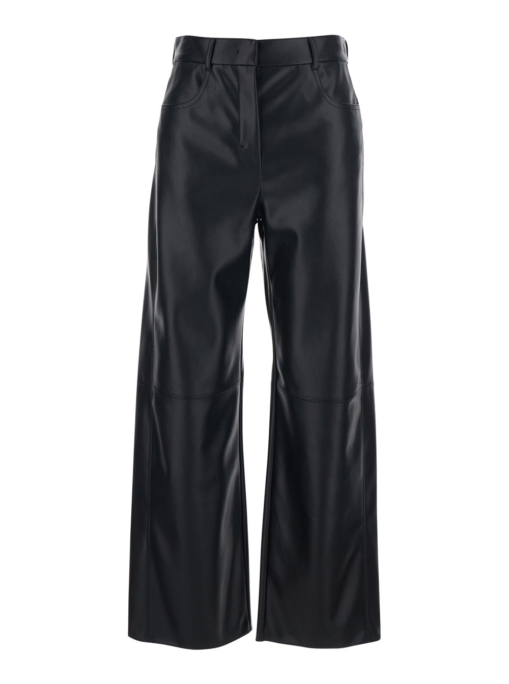 'S MAXMARA 'S Maxmara Women Black Pants With Belt Loops And Applied Pockets On The Back In Ecoleather For Women