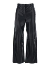 'S MAXMARA 'S Maxmara Women Black Pants With Belt Loops And Applied Pockets On The Back In Ecoleather For Women