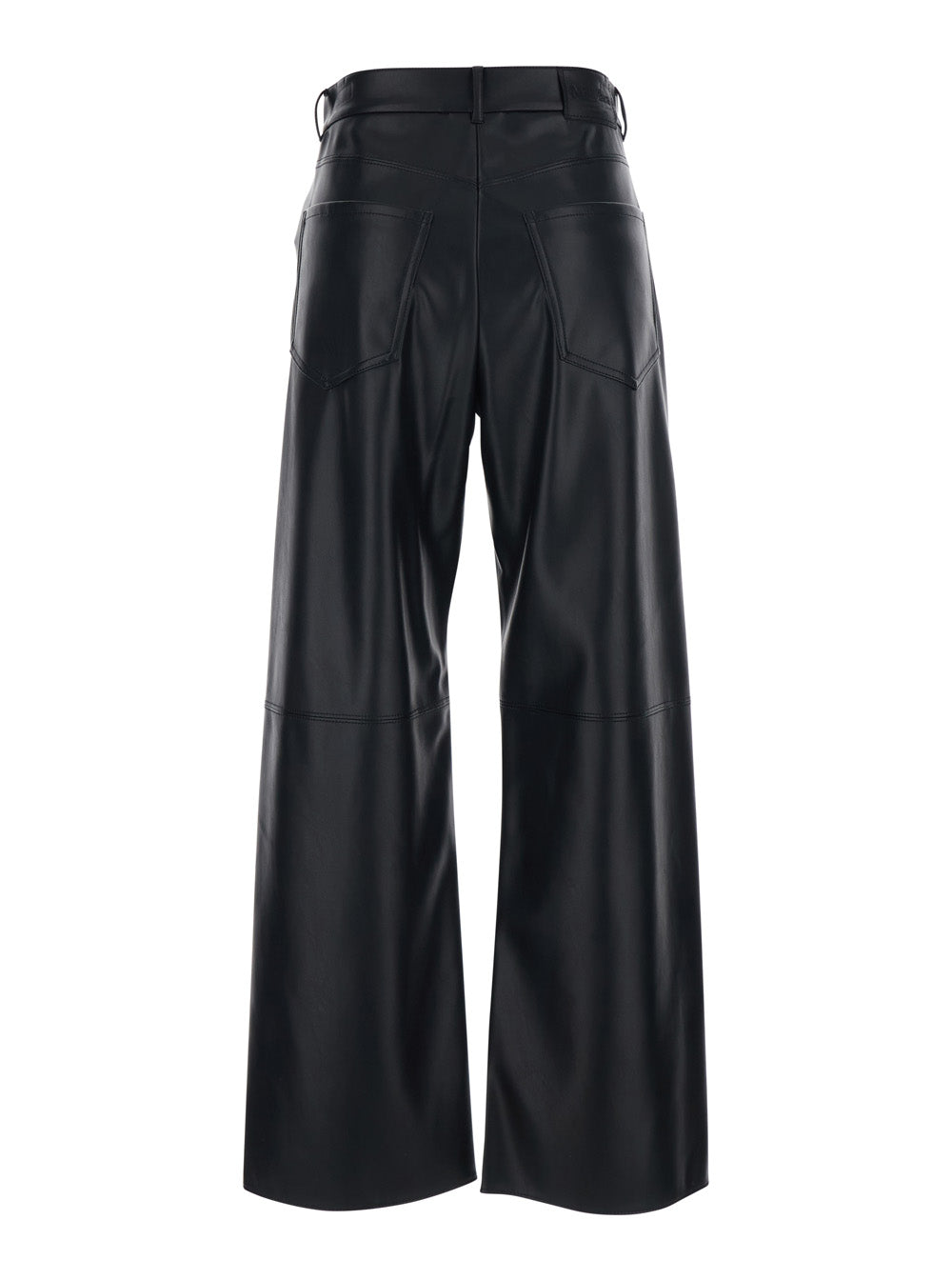 'S MAXMARA 'S Maxmara Women Black Pants With Belt Loops And Applied Pockets On The Back In Ecoleather For Women