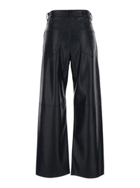 'S MAXMARA 'S Maxmara Women Black Pants With Belt Loops And Applied Pockets On The Back In Ecoleather For Women