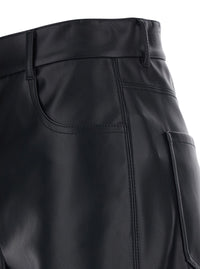 'S MAXMARA 'S Maxmara Women Black Pants With Belt Loops And Applied Pockets On The Back In Ecoleather For Women