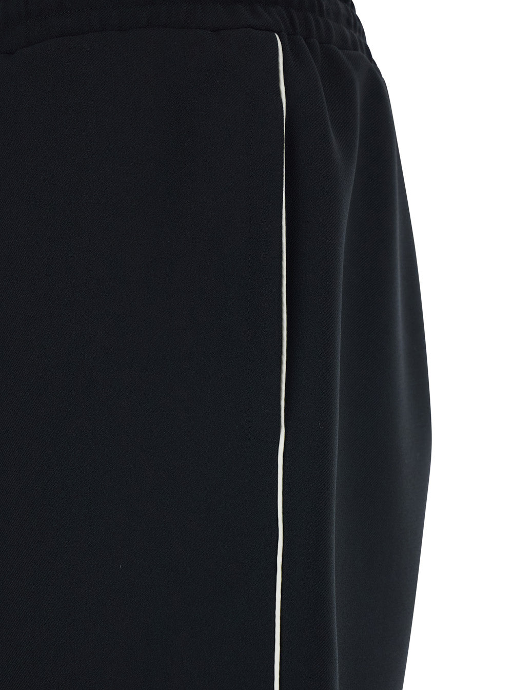 Valentino Men Black Bermuda Shorts With Elastic Waist And Vlogo Plaque On The Back For Men