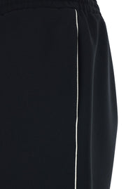 Valentino Men Black Bermuda Shorts With Elastic Waist And Vlogo Plaque On The Back For Men