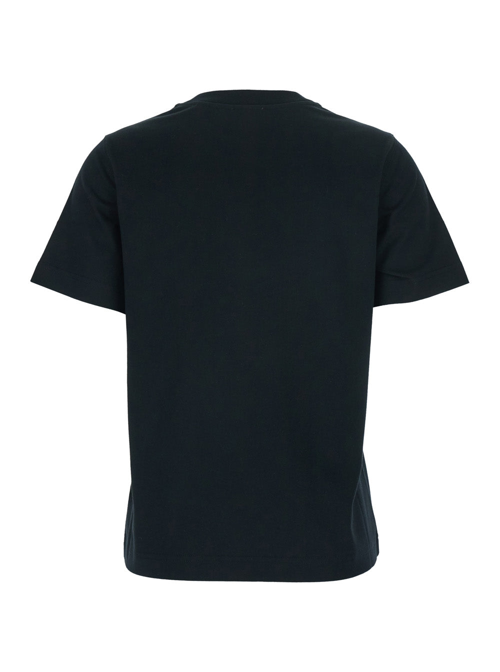 Burberry Women Black Crewneck T-Shirt With Logo Lettering On The Front In Cotton Woman