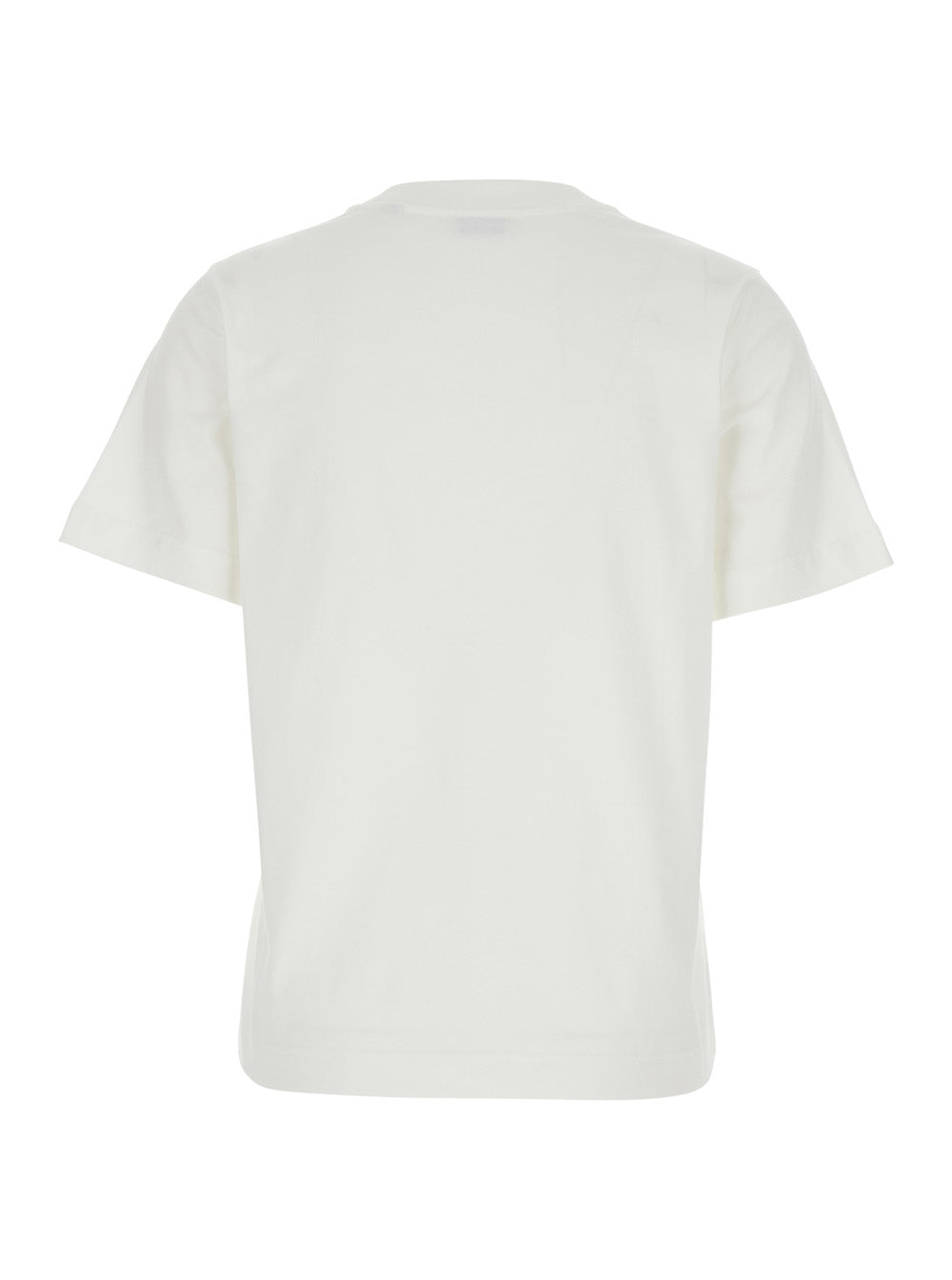 Burberry Women White Crew Neck T-Shirt With Logo Lettering On The Front In Cotton For Women