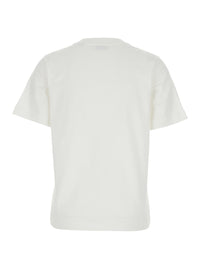 Burberry Women White Crew Neck T-Shirt With Logo Lettering On The Front In Cotton For Women