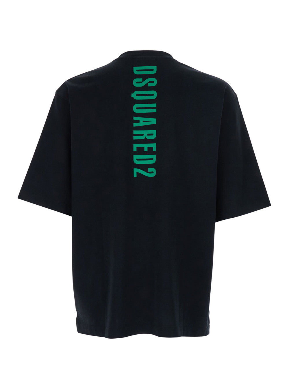 Dsquared2 Men Black T-Shirt With Logo Lettering On The Back In Cotton For Men