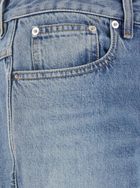Gucci Men Light Blue Denim Jeans With Logo Patch On The Back And Belt Loops For Men