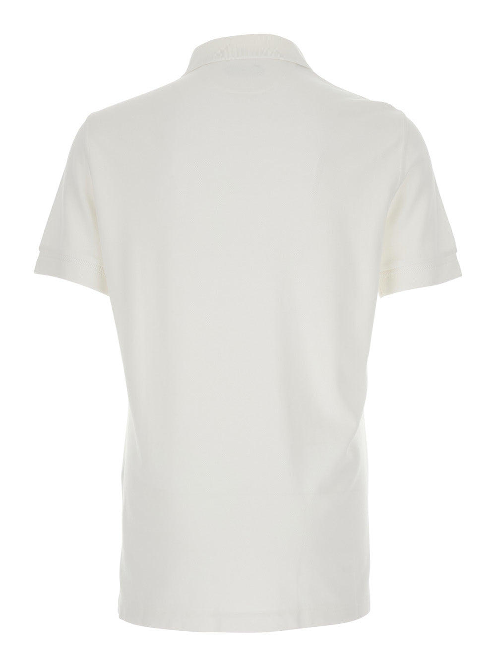 Tom Ford Men White Polo Shirt With Classic Collar And Front Closure In Cotton Blend Men