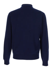 Tom Ford Men Blue Polo Shirt With Classic Collar And Front Button Closure In Silk And Cotton Blend For Men
