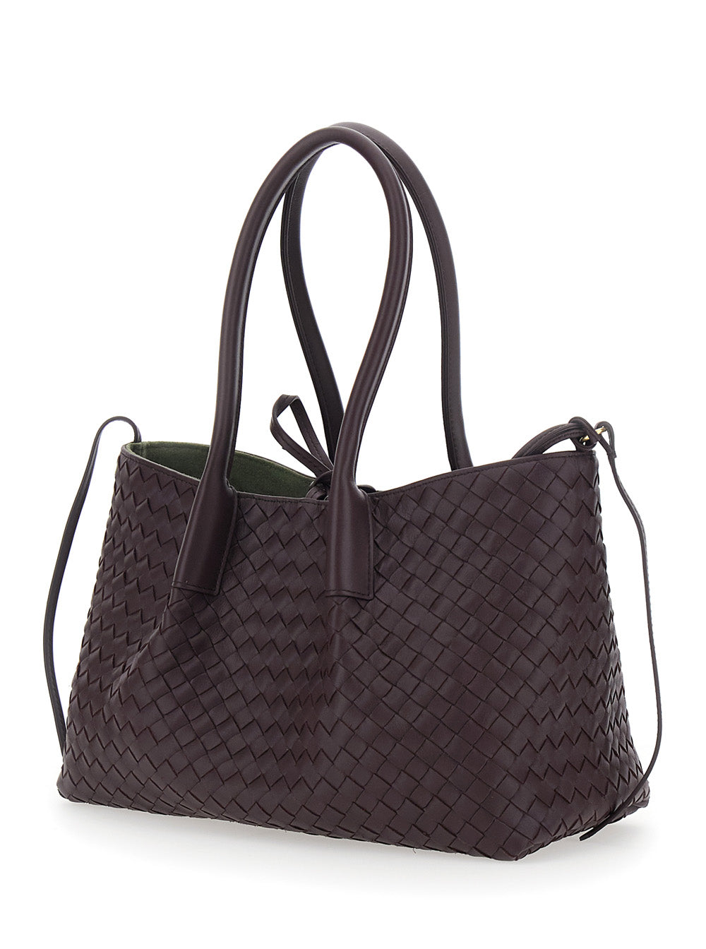 Bottega Veneta Women Bordeaux Bag 'Pinacoteca' Medium With Intreccio Motif In Leather For Women