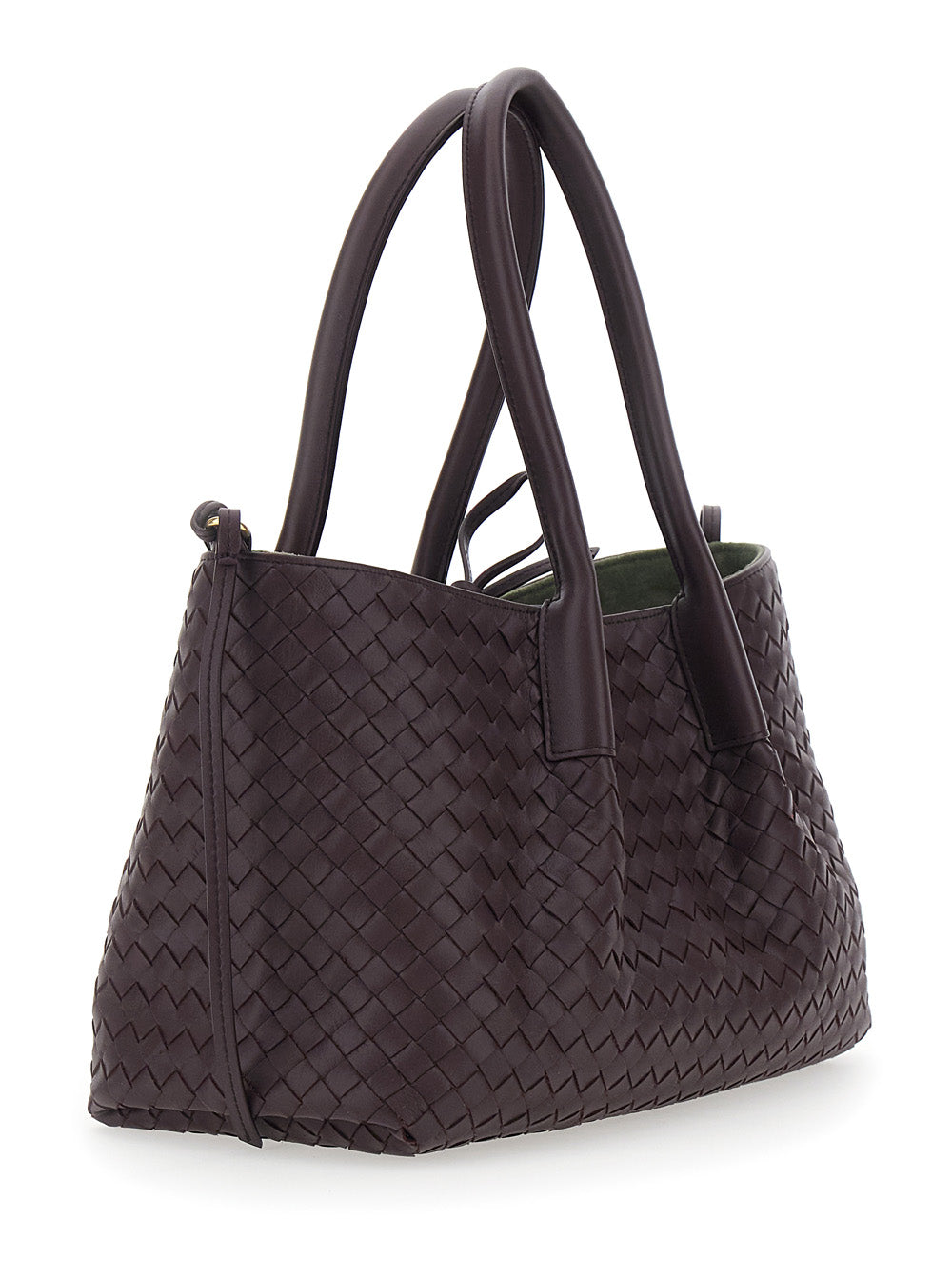 Bottega Veneta Women Bordeaux Bag 'Pinacoteca' Medium With Intreccio Motif In Leather For Women