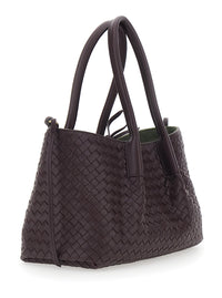 Bottega Veneta Women Bordeaux Bag 'Pinacoteca' Medium With Intreccio Motif In Leather For Women