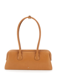Osoi Women 'Boat Wide Mini' Brown Shoulder Bag With Round Handles And Logo Lettering On The Front In Leather For Women