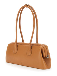 Osoi Women 'Boat Wide Mini' Brown Shoulder Bag With Round Handles And Logo Lettering On The Front In Leather For Women