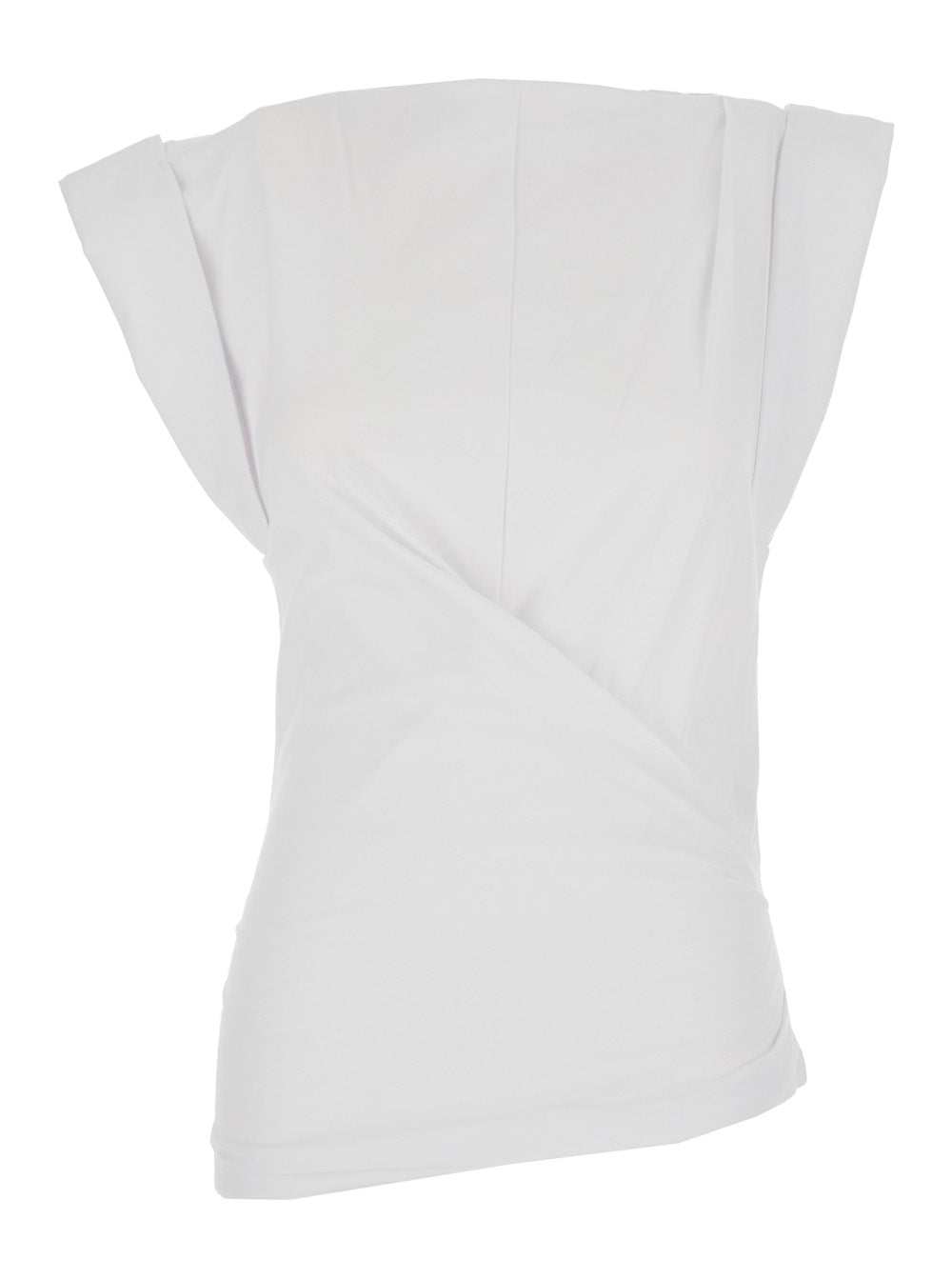 Isabel Marant Women 'Maisan' White T-Shirt With Asymmetrical Design And Logo Embroidery On The Back In Cotton For Women
