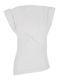 Isabel Marant Women 'Maisan' White T-Shirt With Asymmetrical Design And Logo Embroidery On The Back In Cotton For Women