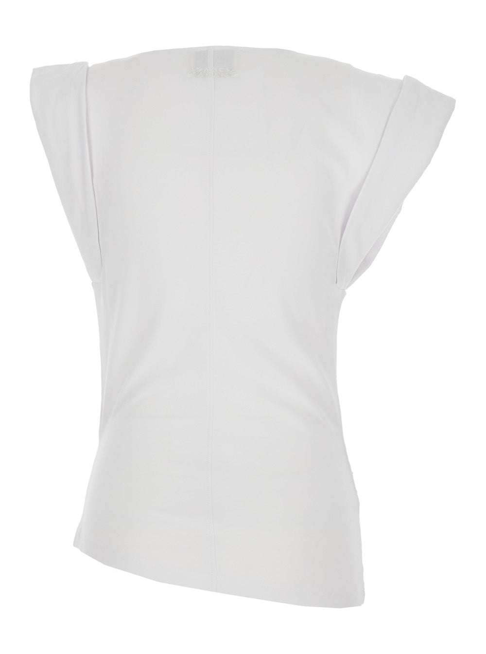 Isabel Marant Women 'Maisan' White T-Shirt With Asymmetrical Design And Logo Embroidery On The Back In Cotton For Women