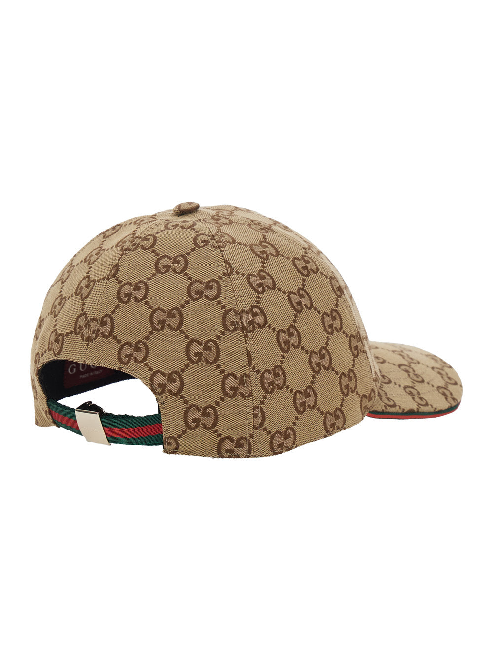 Gucci Women Beige Baseball Cap With Curved Brim And Gg All-Over Motif In Fabric Woman