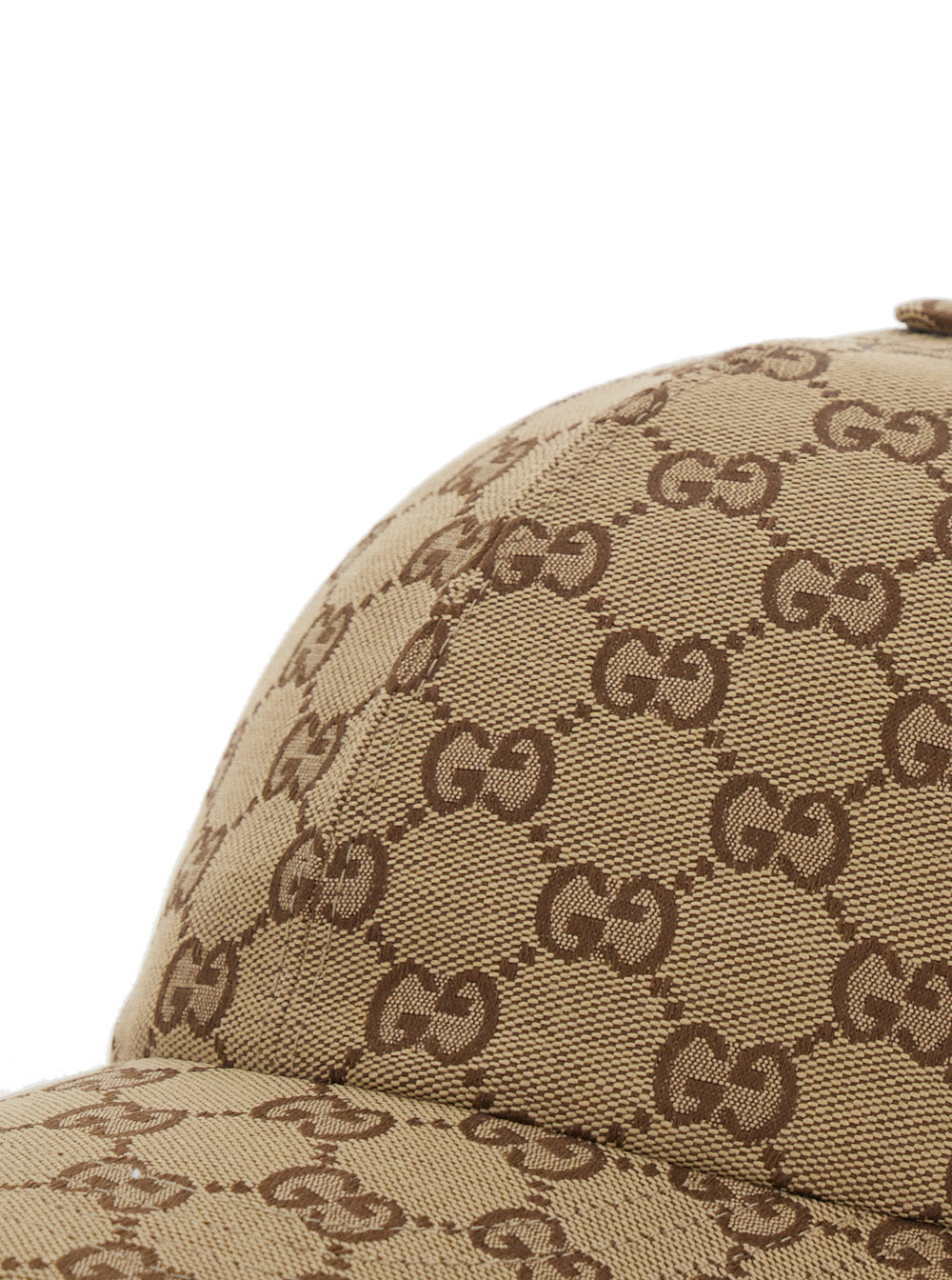 Gucci Women Beige Baseball Cap With Curved Brim And Gg All-Over Motif In Fabric Woman