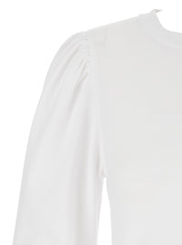 Isabel Marant Women 'Mylda' White Crew Neck Dress With Pleated Details In Cotton Woman