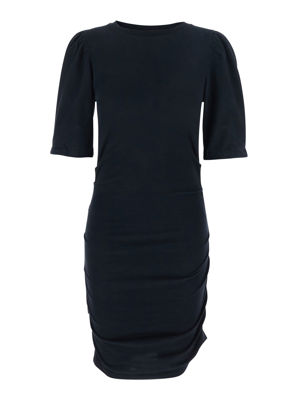 Isabel Marant Women Dress 'Mylda' Crew Neck With Pleated Details In Black Cotton For Women