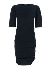Isabel Marant Women Dress 'Mylda' Crew Neck With Pleated Details In Black Cotton For Women