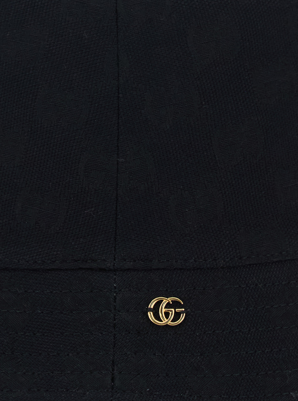 Gucci Women Black Hat With Gg Logo Plate On The Front In Cotton For Women