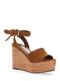 Jimmy Choo Women 'Jori' Brown Wedges With Ankle Strap Closure And High Heel In Leather Woman