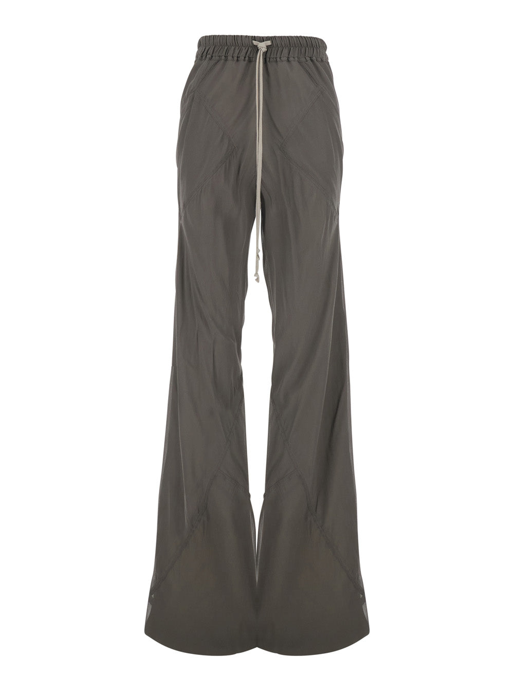 Rick Owens Women Bias Pants With Elastic Waist And Drawstring In Fabric And Silk Blend For Women
